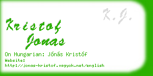 kristof jonas business card