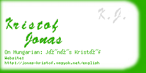 kristof jonas business card